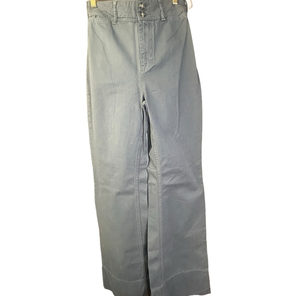 New We The Free People High Rise Wide Leg Pants Ary Green Utility Size 2